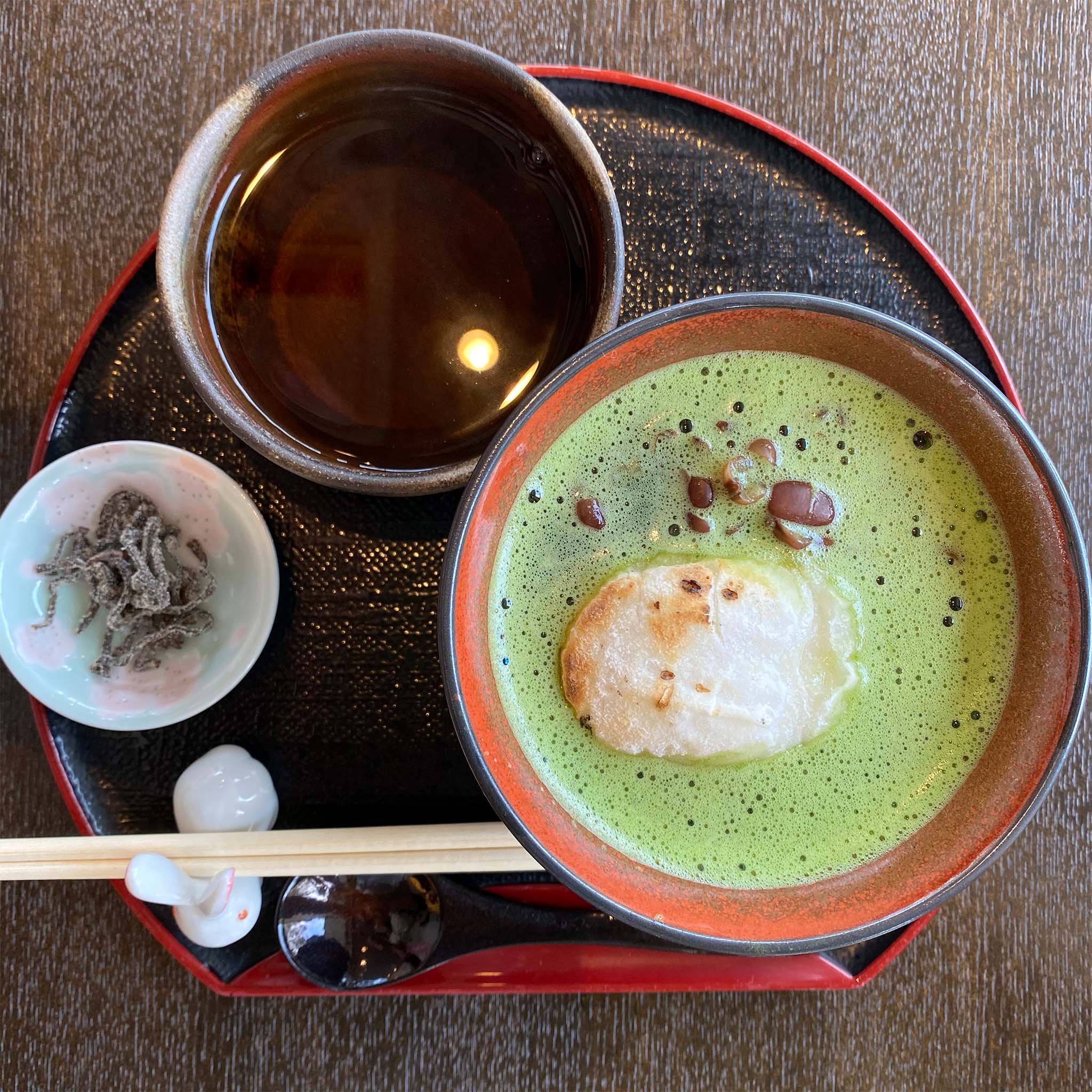 焼き餅お抹茶ぜんざい（お茶付き） – おおさかや蔵はち